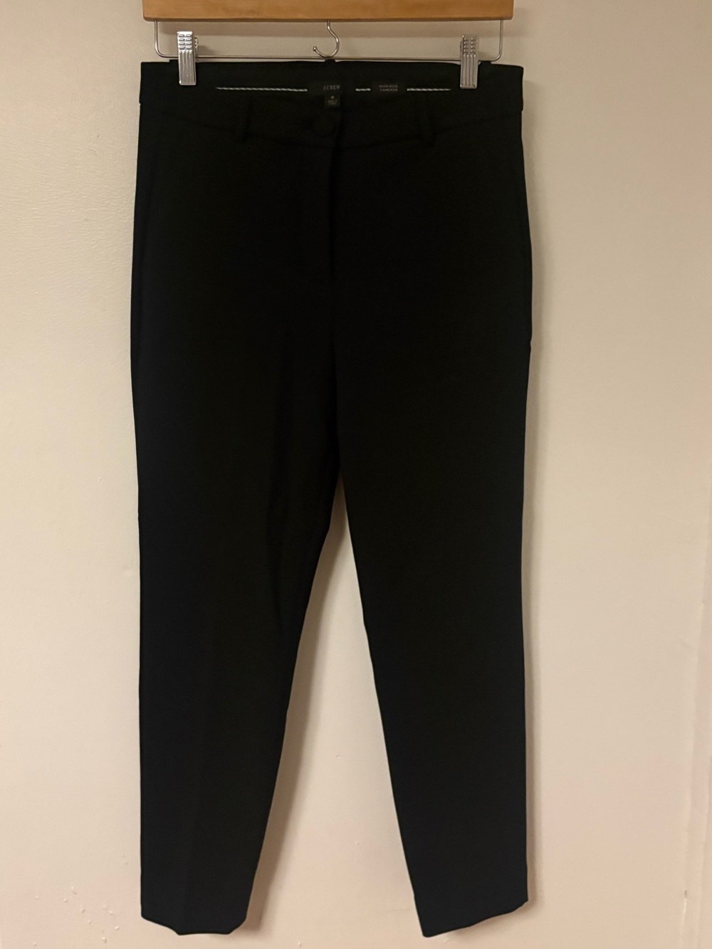 J. Crew Women’s High-Rise Cameron Black Pant in Four-Season Stretch, Size 8